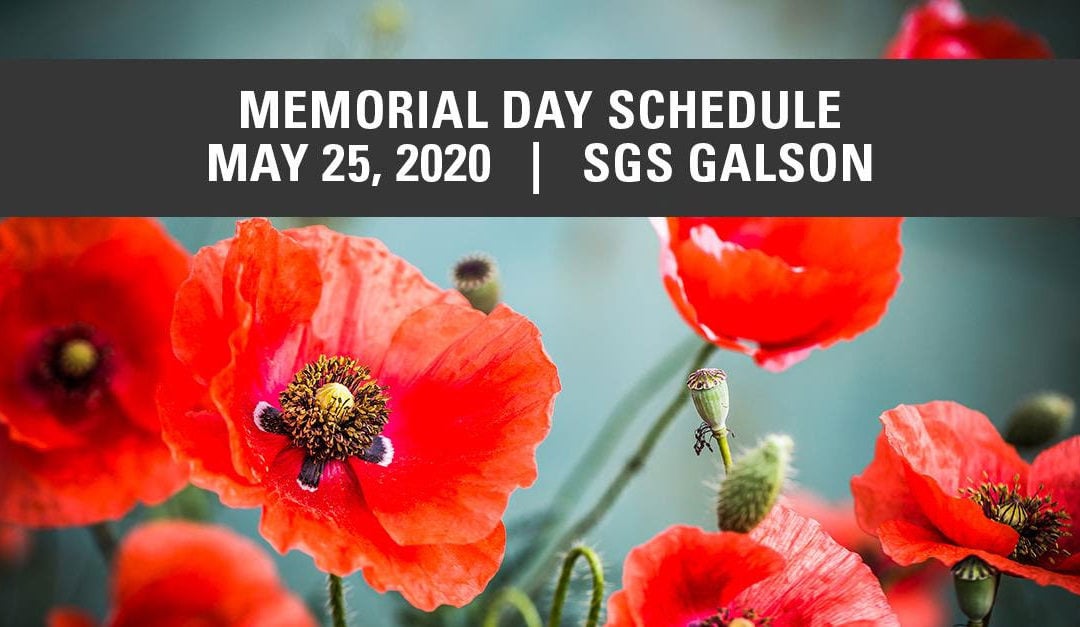 SGS GALSON MEMORIAL DAY SCHEDULE 2020