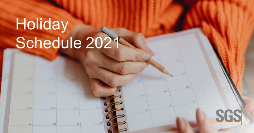 Holiday Schedule 2021 SGS Galson Holiday Schedule 2021 SGS Galson