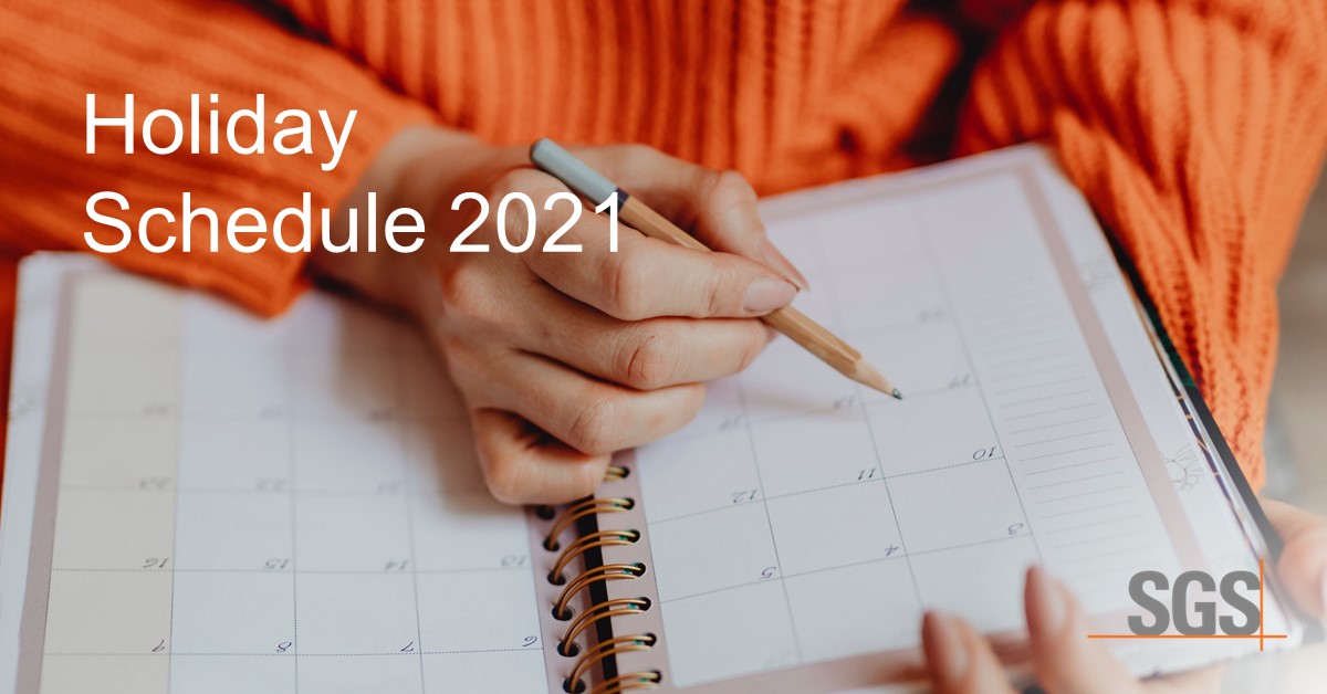 Holiday Schedule 2021 SGS Galson Holiday Schedule 2021 SGS Galson